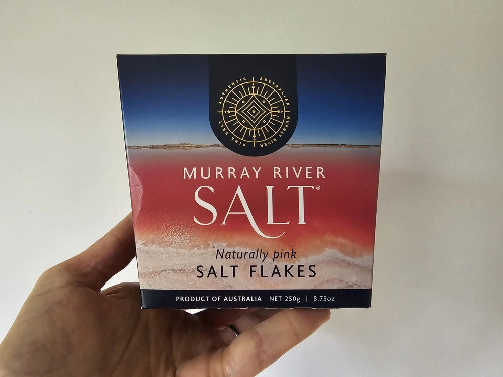I'm Plastic Free testing the Murray River Naturally Pink Salt Flakes