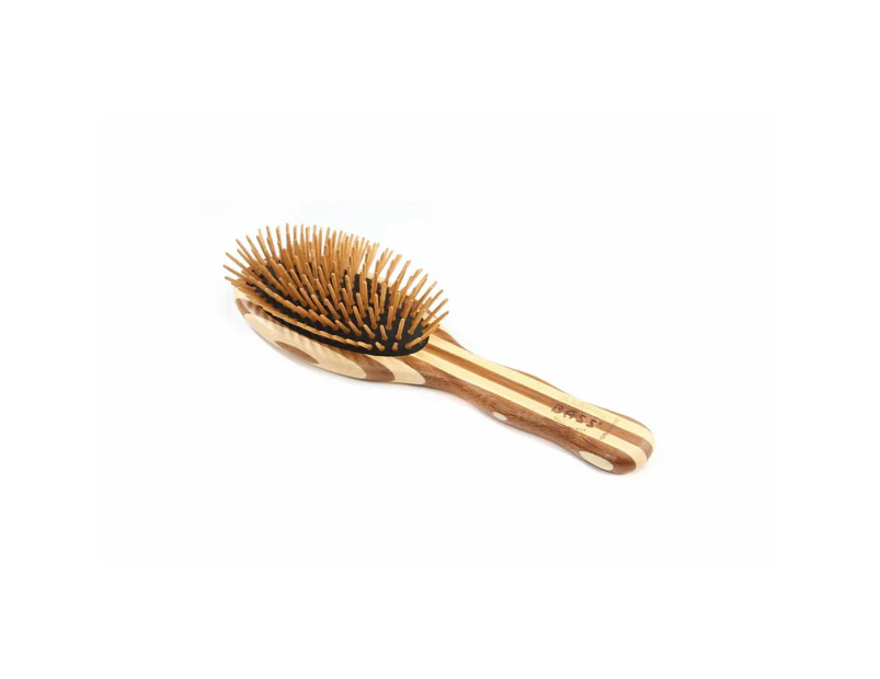 Bass Brushes Large Oval Bamboo Hairbrush - The Green Brush