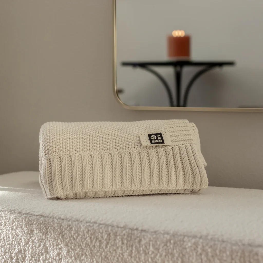 Aizome Regenerative Organic Cotton Knitted Blanket - Non Toxic Blankets