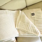 Aizome Regenerative Organic Cotton Knitted Blanket by I'm Plastic Free - Non Toxic Blankets