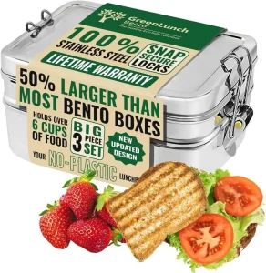 GreenLunch Stackable Stainless-Steel Bento Box