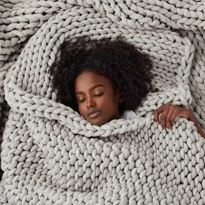 Bearaby The Napper 100 Cotton Weighted Blanket 15 lbs - Plastic-free Blanket