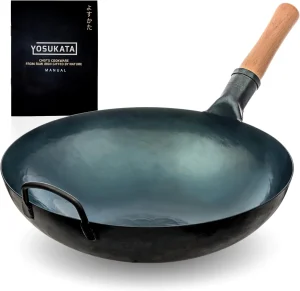 YOSUKATA Blue Carbon Steel Wok Non-toxic Wok