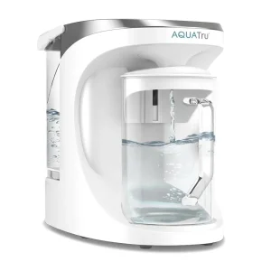 AquaTru Carafe-Countertop Water-Purifier Compact 4-Stage Reverse Osmosis System with Glass Carafe to Remove Microplastics