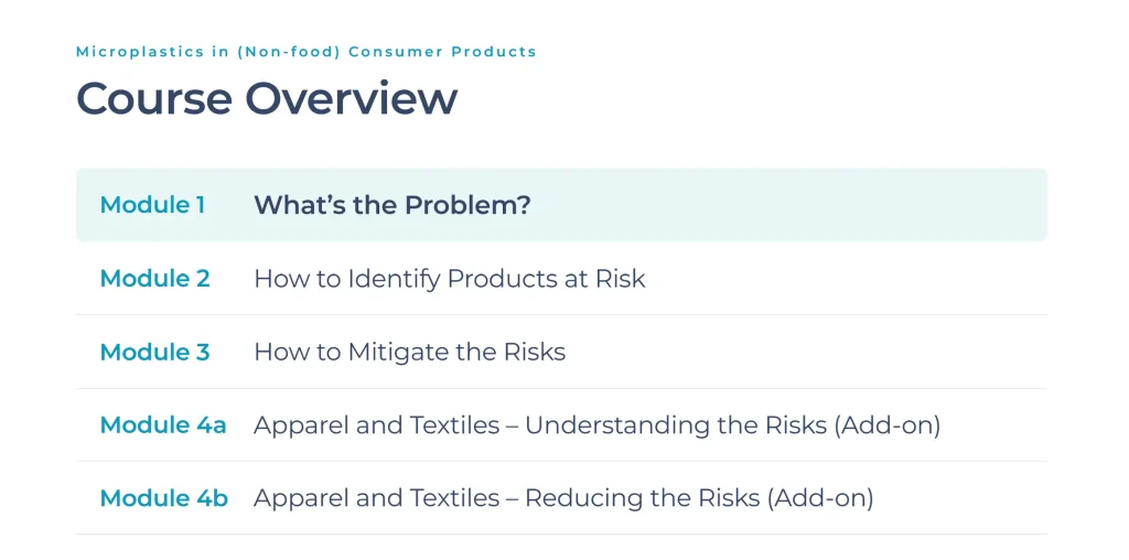 Microplastics in Non-food Consumer Products - Online Course Overview - I'm Plastic Free